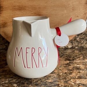 NWT Rae Dun White “MERRY” Serving Pitcher